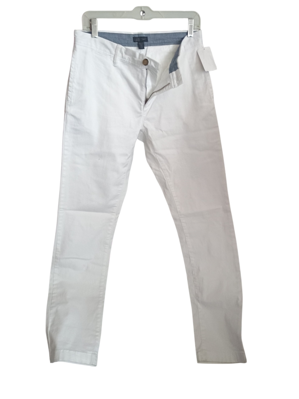 14th & Union White Pants with Chambray Waistband